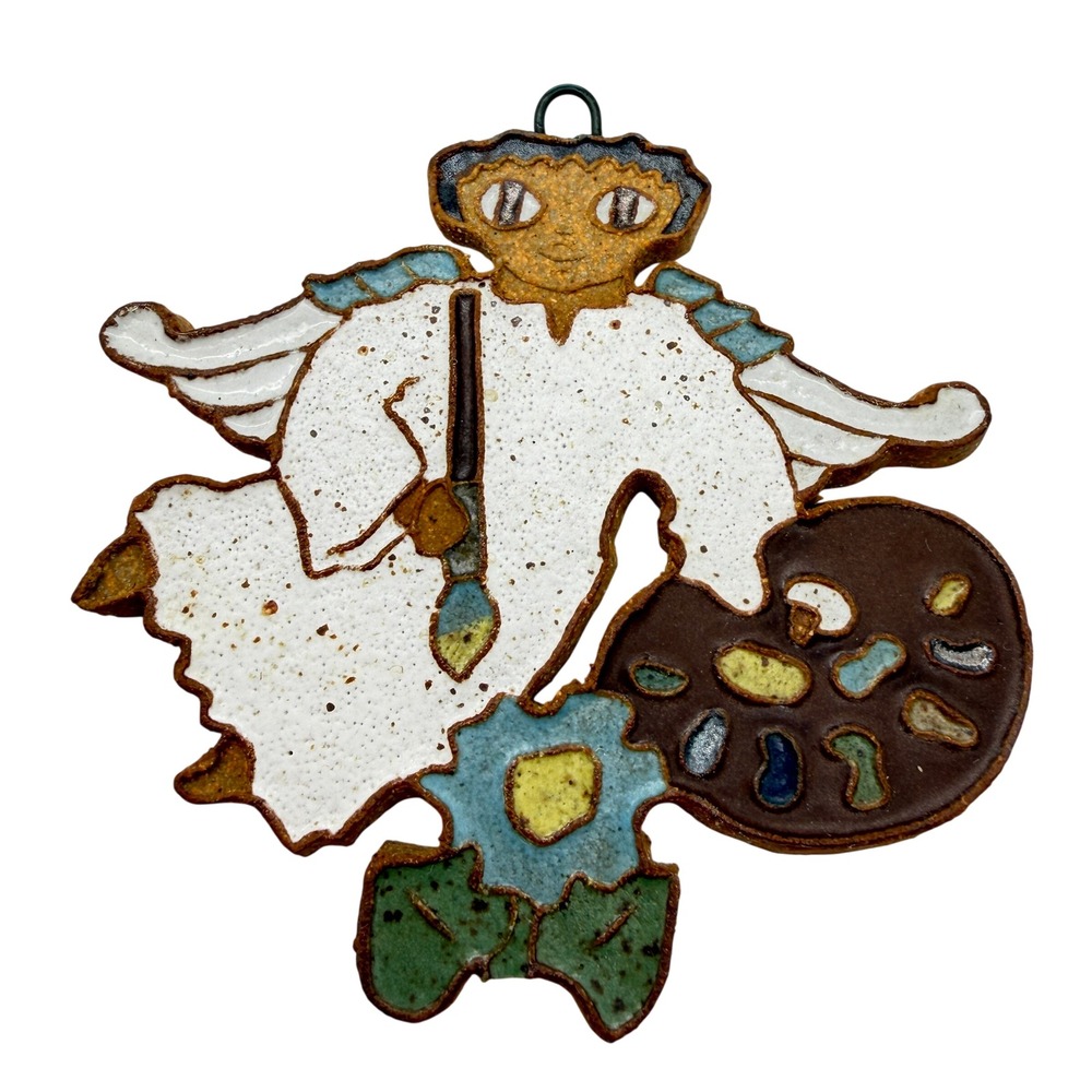 St‎ Andrews Abbey Ceramics Whimsical Painter Angel Ornament christmas tree